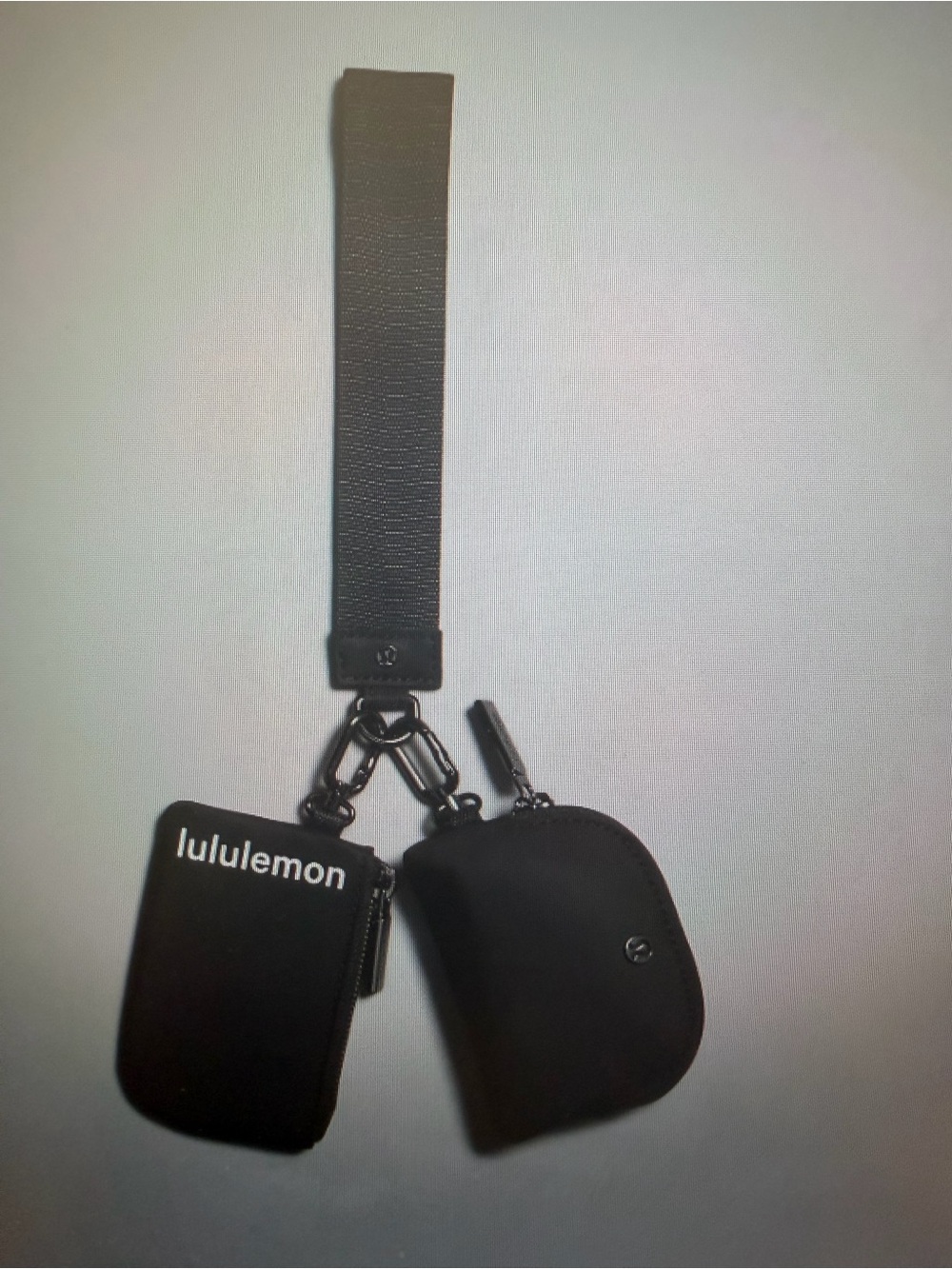lululemon athletica Black Double Zip Wristlet Key Pouch